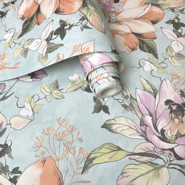 paper pintat juvenil amb fades turquesa