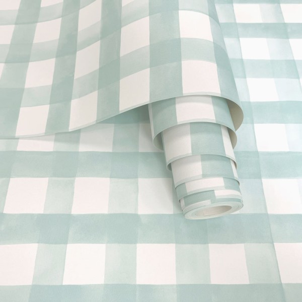 Papel de parede XADREZ ESCOCÊS INFANTIL TURQUESA