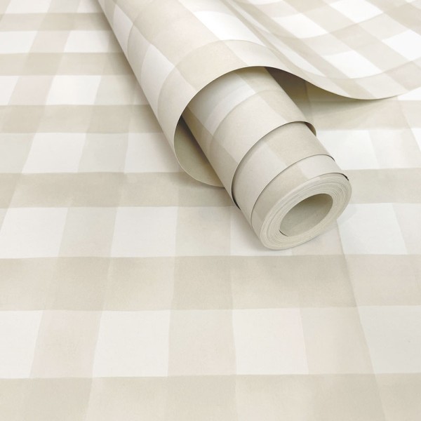papel pintado cuadros escoceses beige