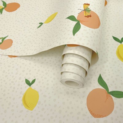 papel de parede infantil fruta bege papel de parede infantil fruta bege