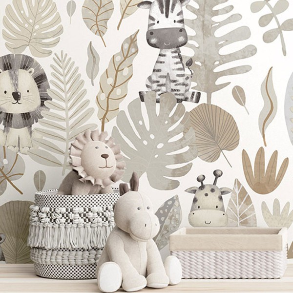 paper pintat infantil selva tropical beix paper pintat infantil selva tropical beix