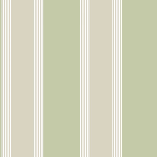 papel pintado rayas clásicas color verde y beige