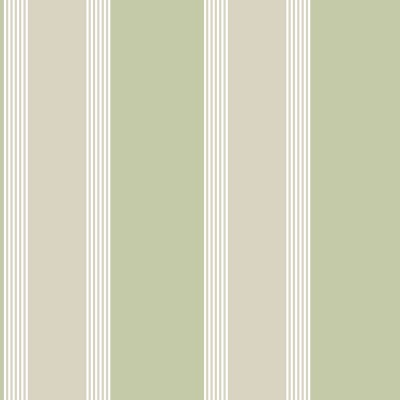 papel pintado rayas clásicas color verde y beige