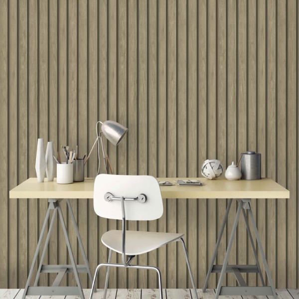 Papel de parede ripas de madeira