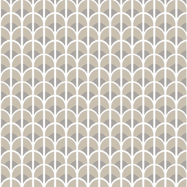 papel de parede geométrico retro bege e cinza
