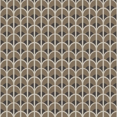 papel pintado geométrico retro color marrón y negro