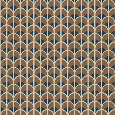 Paper pintat geomètric retro color marró i blau