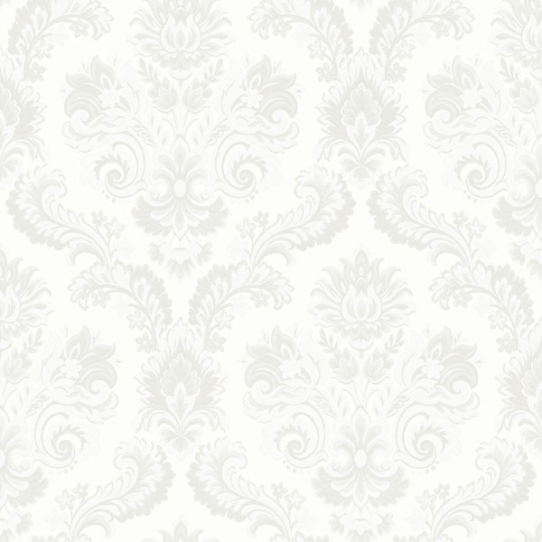 paper pintat damasc clàssic color blanc perla