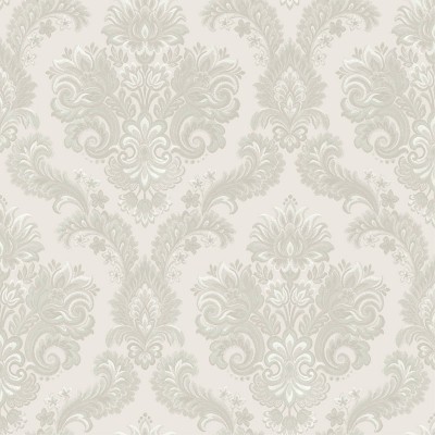 papel pintado damasco clásico color gris