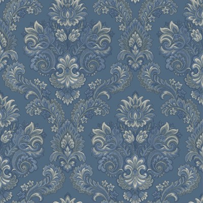 paper pintat damasc clàssic color blau