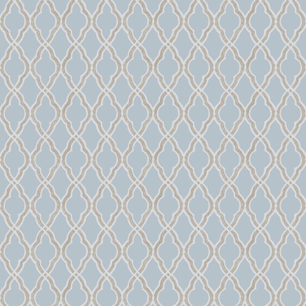 papel de parede geométrico clássico cor azul