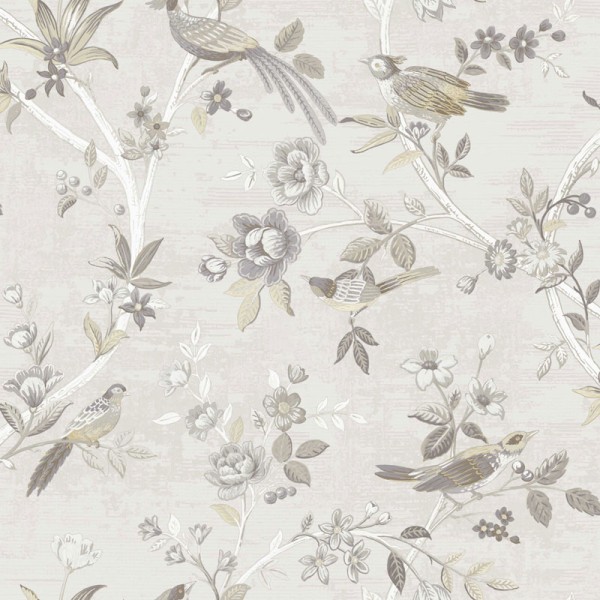 papel pintado chinoiserie textil color gris