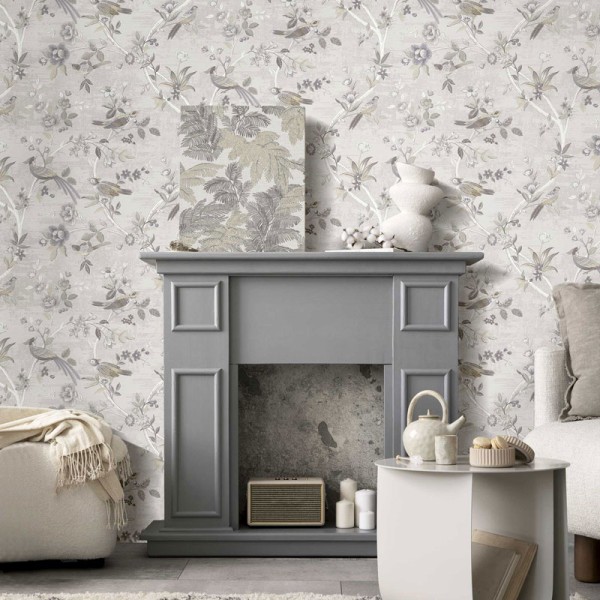 papel pintado chinoiserie textil color gris papel pintado chinoiserie textil color gris