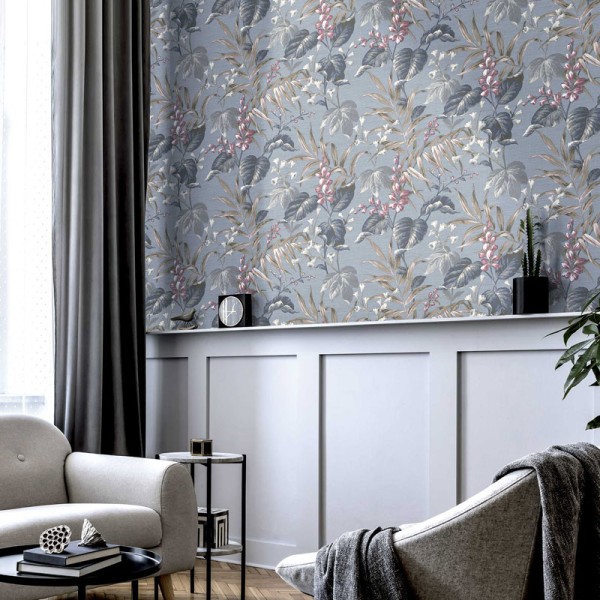 papel de parede natureza contemporânea cor azul