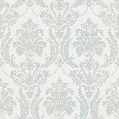 papel de parede damasco têxtil cor azul