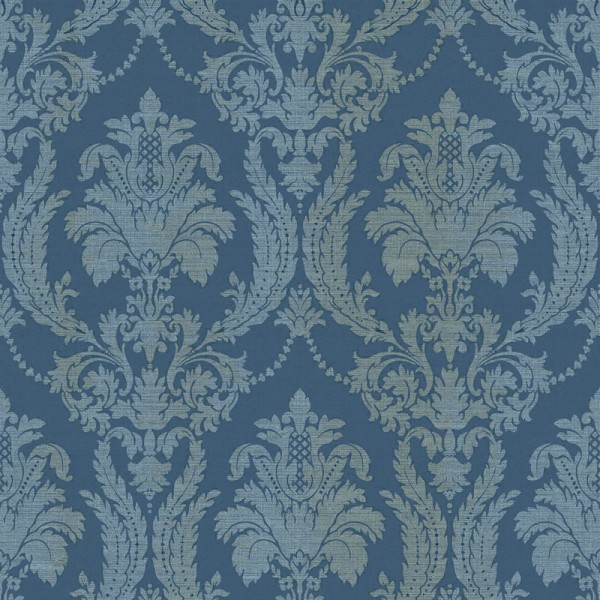 Paper pintat damasc tèxtil color blau