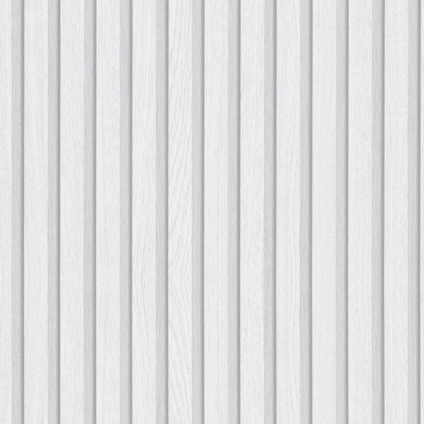 paper pintat amb llistons de fusta blanca i gris clar