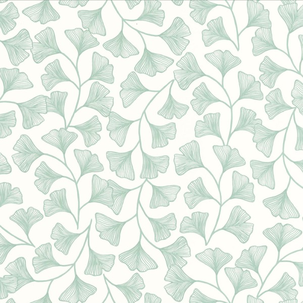 papel de parede folhas ginkgo cor verde