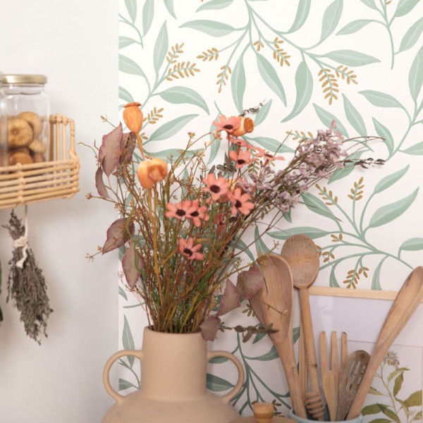 Papel pintado hojas de olivo verde Papel pintado hojas de olivo verde