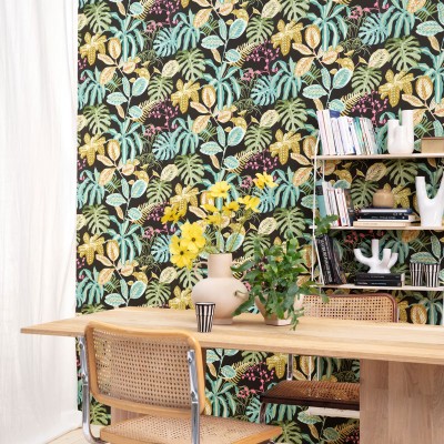 papel pintado jardín botánico verde 2