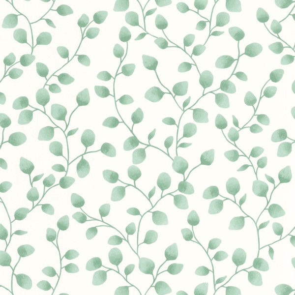 papel pintado hojas de eucalipto color verde