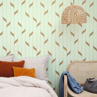 papel pintado espiga verde 2