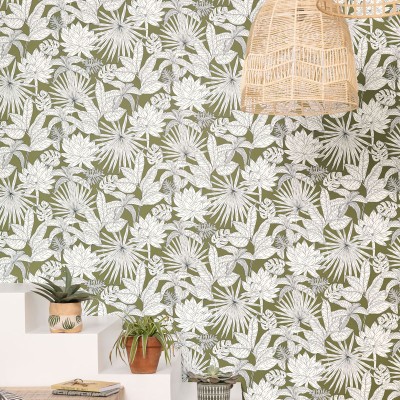 paper pintat tropical verd caqui