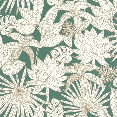 Papel de parede tropical cor verde escuro Papel de parede tropical cor verde escuro