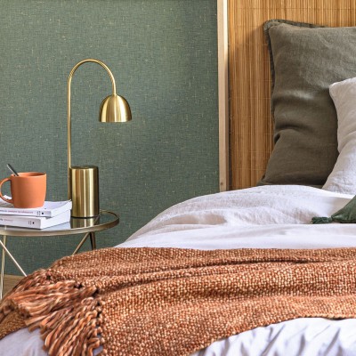 paper pintat efecte tèxtil color verd i daurat