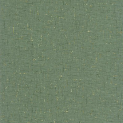 papel pintado efecto textil color verde y dorado