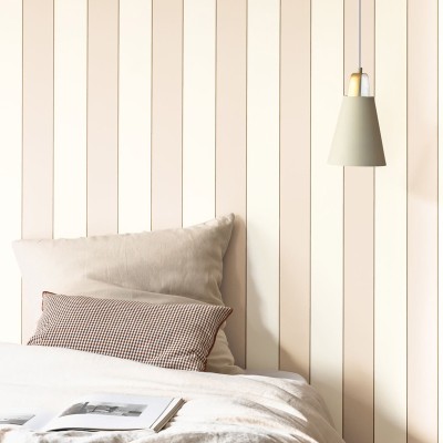 Papel de parede riscas cor bege e dourado