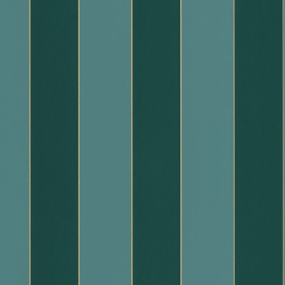 Papel pintado rayas turquesa y dorado