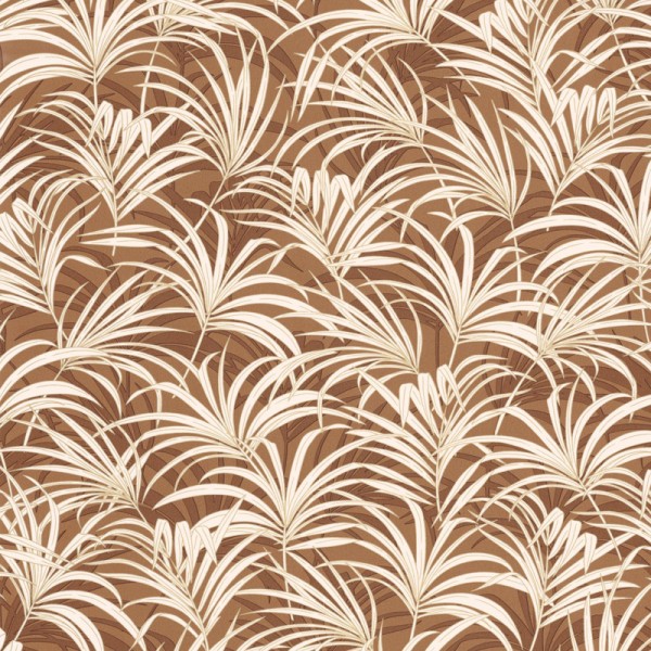 papel pintado palmeras color blanco con fondo marrón