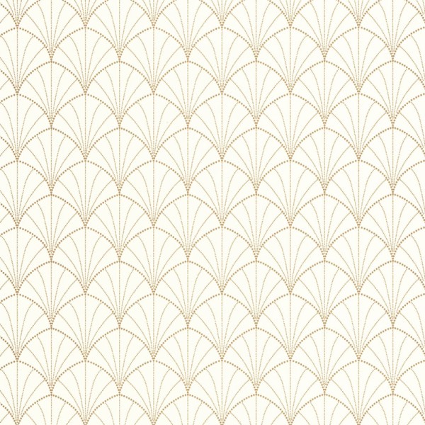 Papel pintado arcos art deco dorado