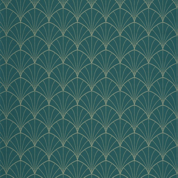 papel de parede art deco cor turquesa