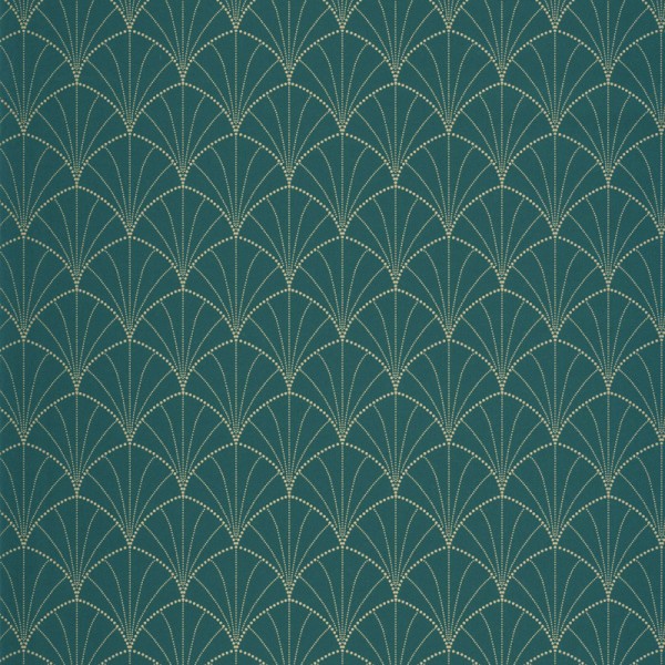 papel de parede art deco cor turquesa