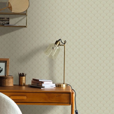 papel de parede art deco cor verde amêndoa