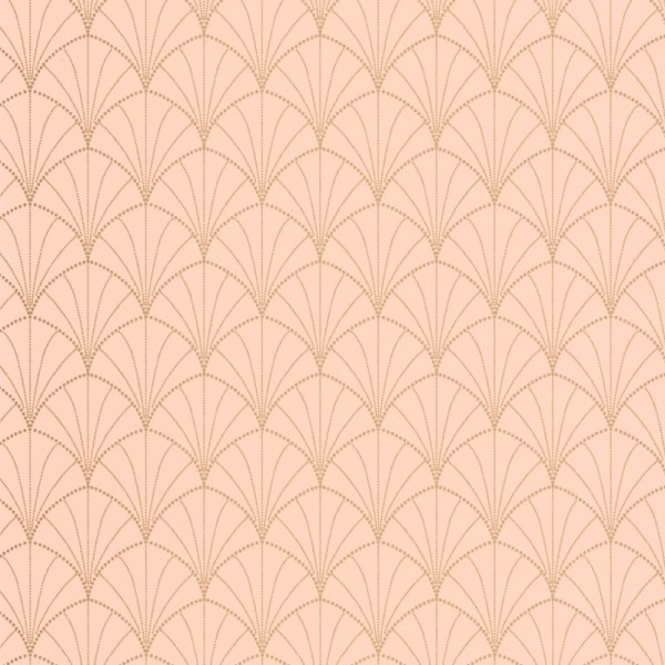 papel de parede art deco cor coral