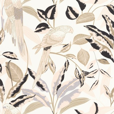 paper pintat tropical amb lloros color rosa paper pintat tropical amb lloros color rosa