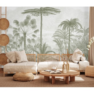 mural amb palmeres tropicals color verd 2