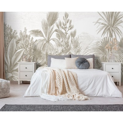 mural tropical amb palmeres beix