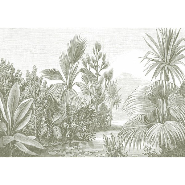 mural tropical amb palmeres verdes