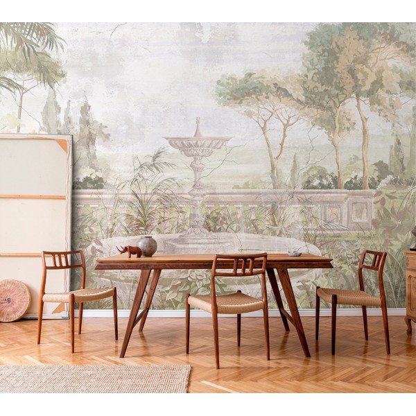mural de jardim com fonte