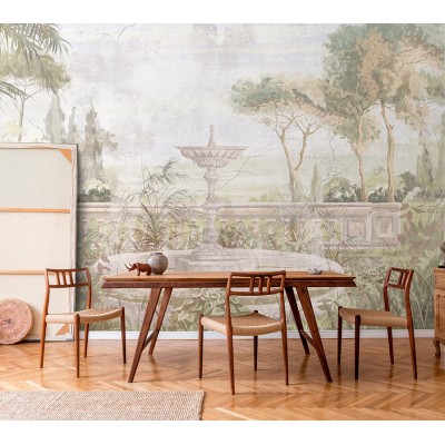 mural de jardim com fonte