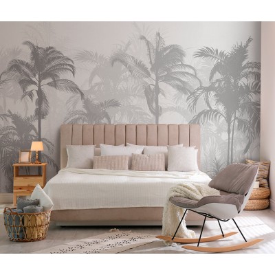 Mural con palmeras grises 2