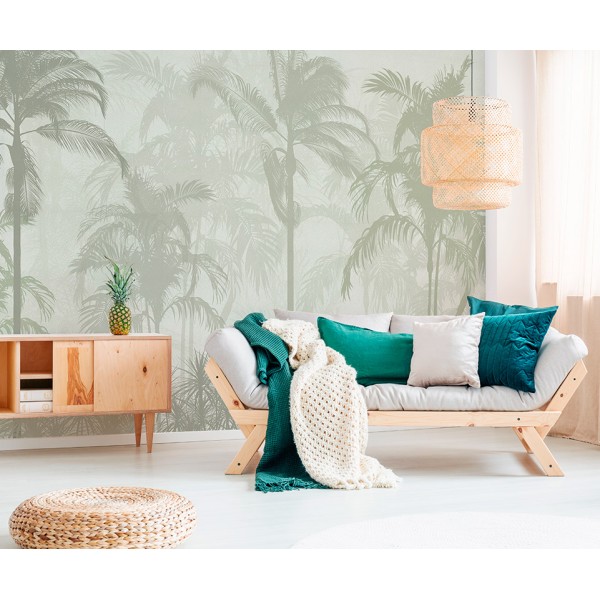 mural palmeras verdes