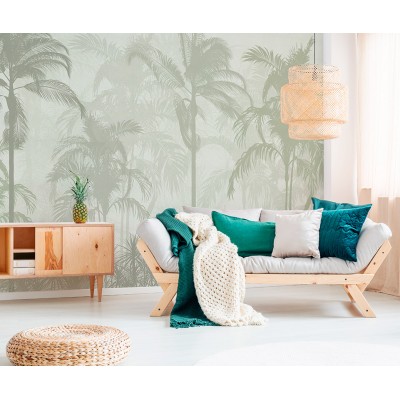 mural palmeras verdes