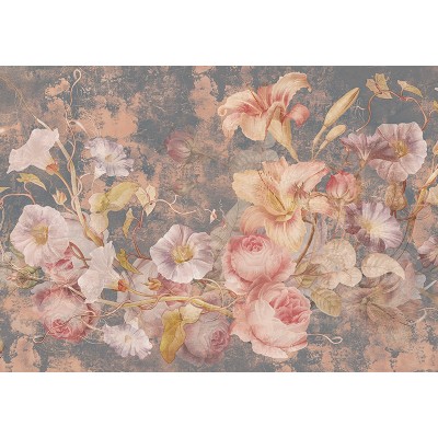 mural com flores vintage