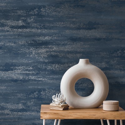 papel de parede desgastado cor azul e prata 2