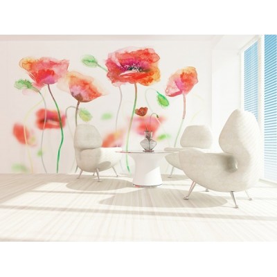 Fotomural POPPIES IN WATE COLOURS FT-0197